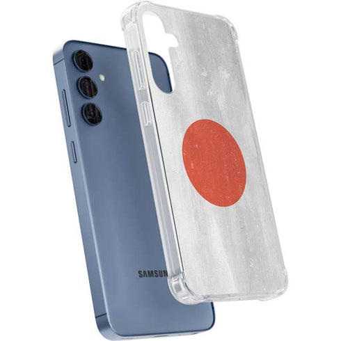 Japanese Flag Distressed Galaxy A35 5G Clear Case